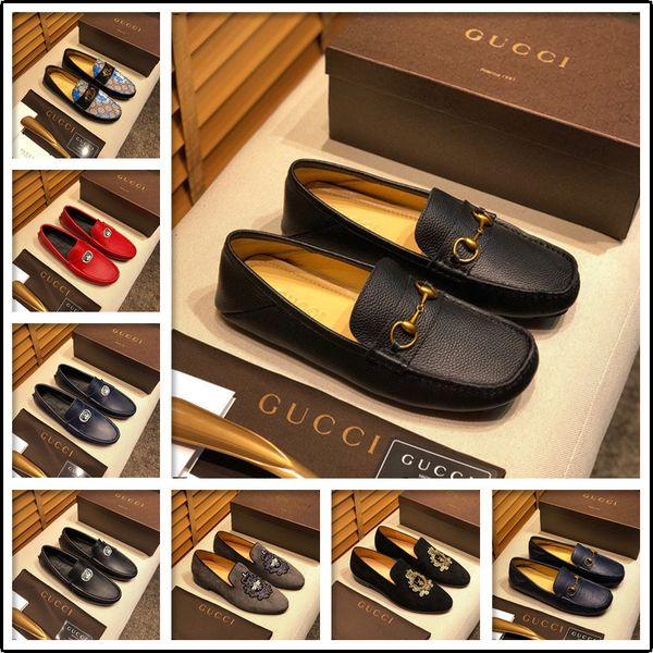 

19ff casual driving shoes genuine leather loafers business men shoes men loafers luxury soft comfortable flats boat shoes breathabl, Black