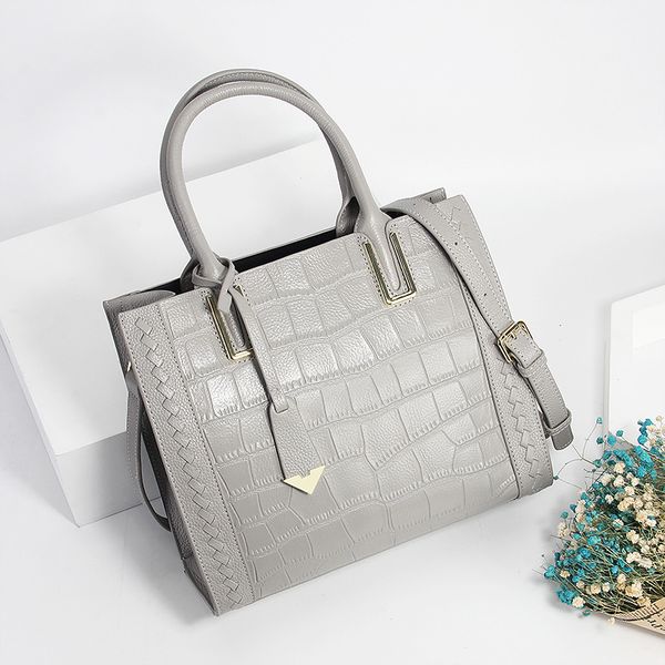 

johnature 2020 новых продаваемых товаров кожи женщина сумка сумка мода аллигатор первого слой коровьего плечо сумка