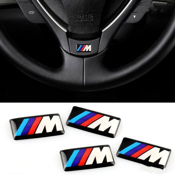 

4шт / lot логотип автомобиля наклейки m power performance пластиковые падения для bmw m3 m5 m6 m переоборудованы ступица маркировки кристалл