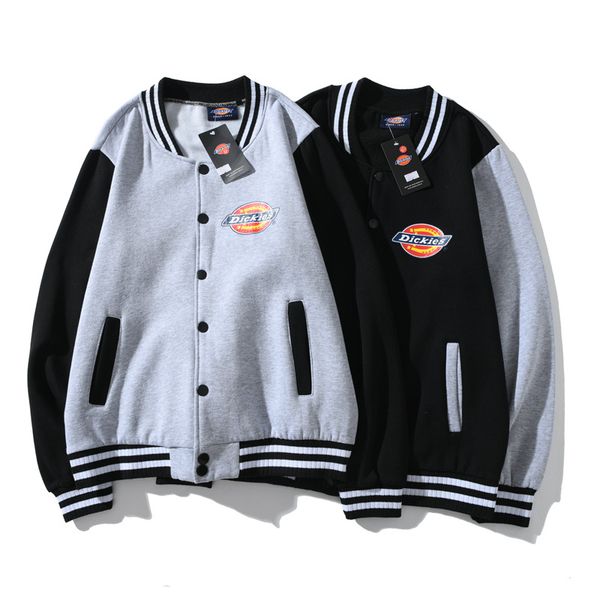 

2019 autumn and winter new style di ke dk mixed colors lettered casual stand collar cardigan jacket students couples versitile f, Black