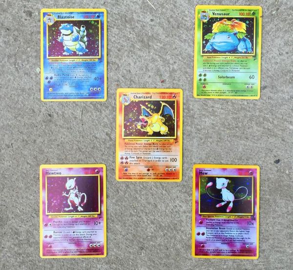 

флэш карты оригинальный 1996years Charizard Blastoise Venusaur Mewtwo Mew