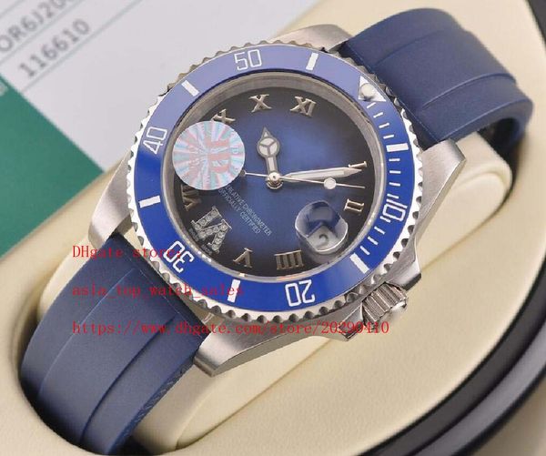 

2019 super factory waterproof watch 8 style 116613 ceramic bezel sapphire glass rubber strap40mm 8215 mechanical automatic mens watch no box, Slivery;brown