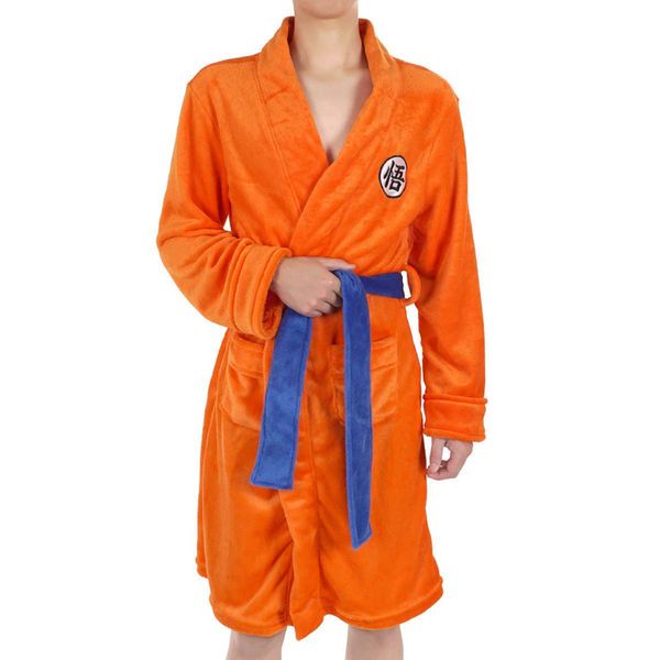 

anime cosplay costumes son goku women men flannel pajamas robes daily casual bathrobe warm winter thicken jumpsuits, Black;brown