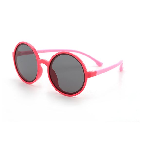 

kids polarized sunglasses round frame silicone adjustable for children boys and girls age 3-10 unbreakable full frame, White;black