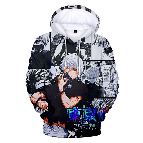 

3d tokyo ghoul hoodies sweatshirts men women anime tokyo ghoul hoodie men's brand design boys/girls sweatshirts outwear, Black