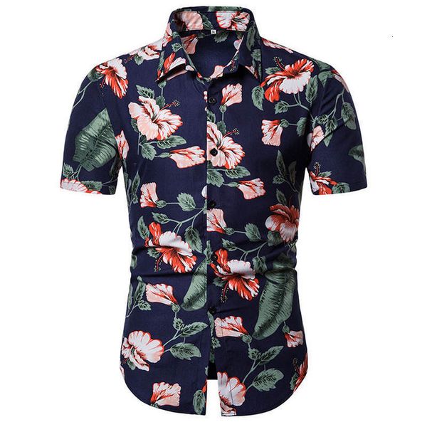

short-sleeved short-sleeved beach hawaiian leisure flower shirt conventional shirt men's fashion men's, White;black