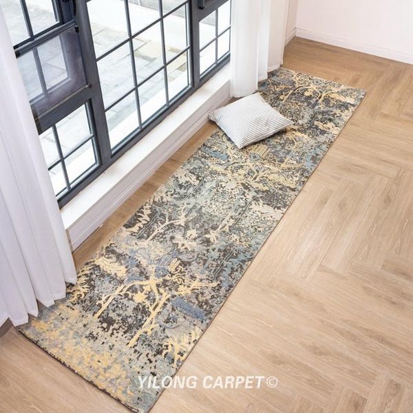 

yilong 2.7'x10' long hand knotted wool carpets strip corridor rug runner (ylrugp2173