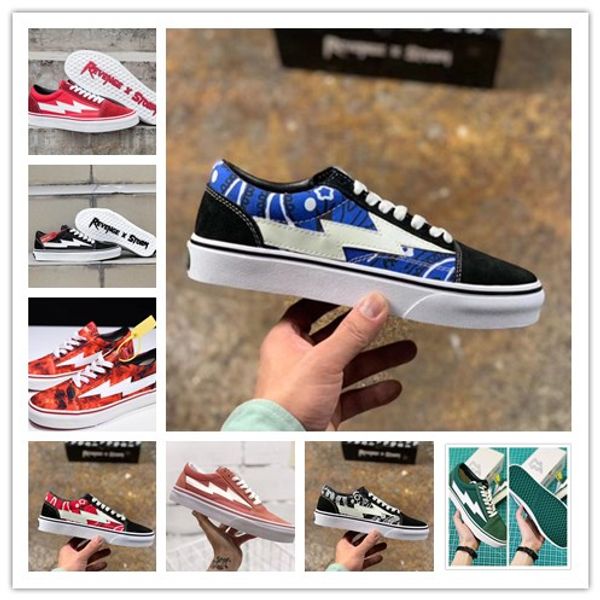 

top revenge x storm old skool designer cavnas повседневная обувь женская мужская с низким вырезом красный синий белый черный повседневная об, Black