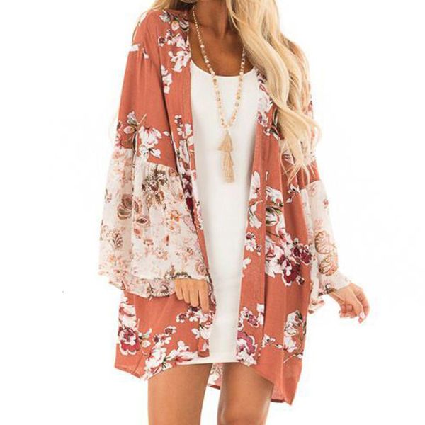 

womens women blouse woman fashion women casual floral print v neck kimono cardigan shirt for women autumn long sleeve blusa feminina, White