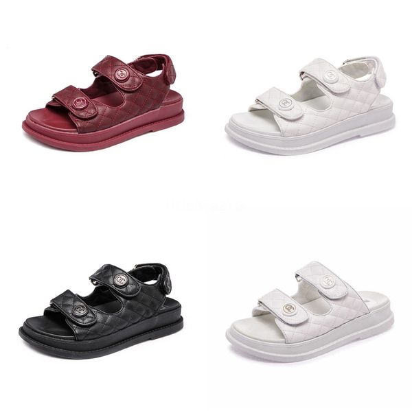 

women sandals soft four color stitching ladies sandals comfortable flat open toe beach shoes woman footwear dropshipping#880, Black