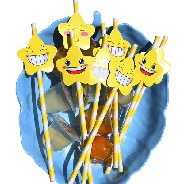 

funny straw cartoon star paper straw drinking party straw decoration 30 pcs a lot on promotion