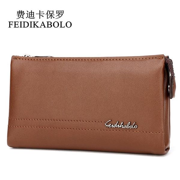

feidikabolo brand male handy bags wallet clutch men's wallets business carteras mujer leather men purse zipper, Red;black