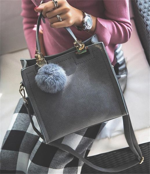 

designer-women luxury handbags women bags designer high-grade scrub leather messenger bag women bag shoulder bag hair ball wild joker 2q