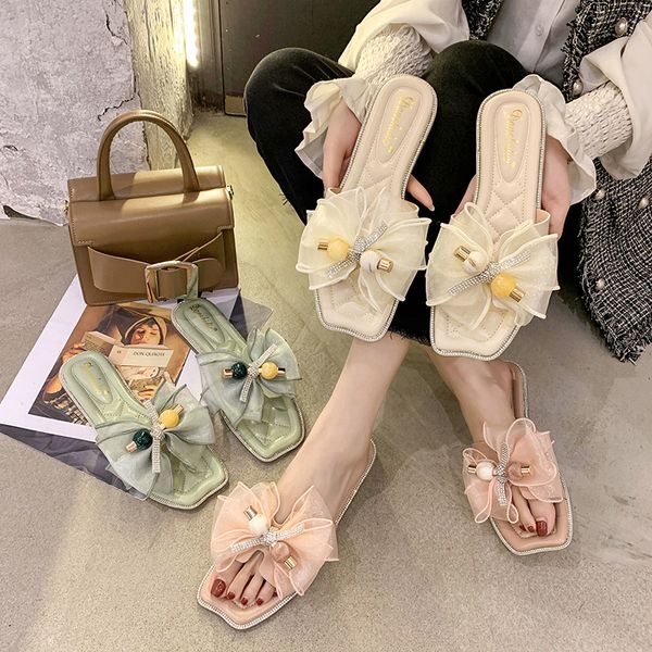 

low glitter slides shoes woman 2020 butterfly-knot lady slippers flat slipers women fashion jelly girl new rubber basic, Black