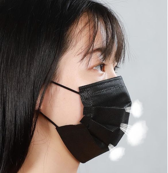 

dhl shipapproved wholesale 3 layers black anti dust mask black face mask n05 g49g