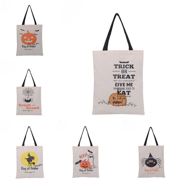 

halloween gift bags large cotton canvas hand bags pumpkin devil spider printed halloween candy gift bags gift dhl fj436