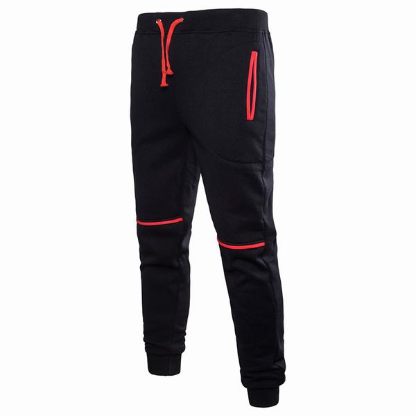 

vogue mens cargo pants men joggers casual cotton pants male solid color sweatpants m-2xl slim feet, Black