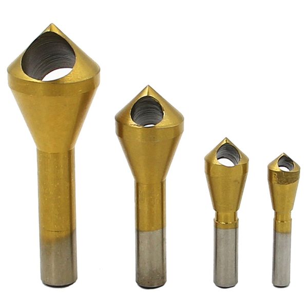 

4pcs/set titanium coated countersink & deburring center drill bits expanding step chamfering tools 2-5mm 5-10mm 10-15mm 15-20mm