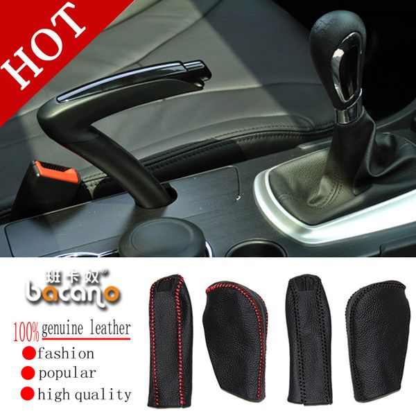 

2pcs/set black leather gear shift collars auto gear sets fit for manual transmission gs5