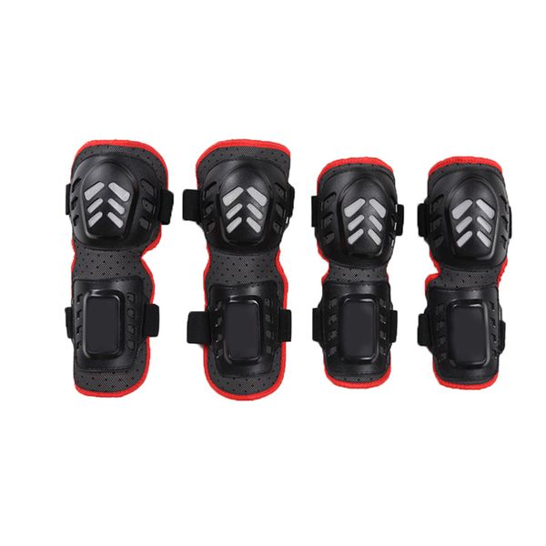 

ourpgone brand 4 kinds motorcycle bike skating skateboard elbow pads + knee pads guard extreme sport protector, Black;gray