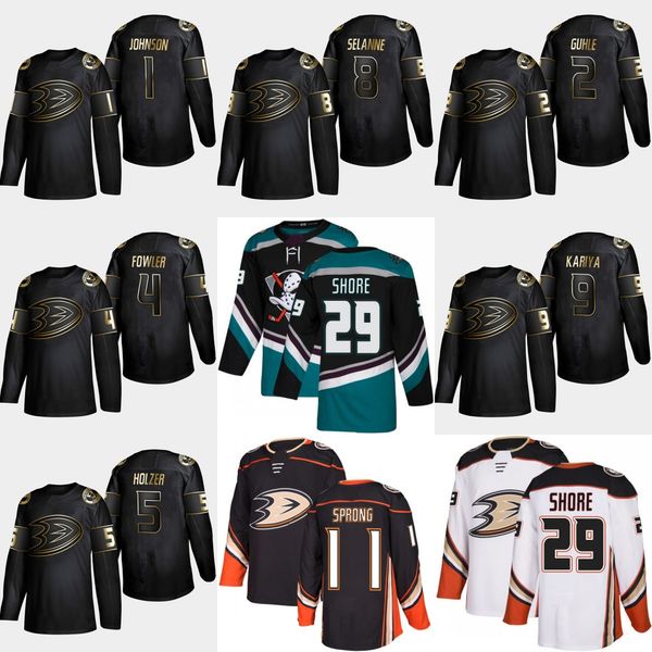 

2019 Golden Edition Anaheim Ducks 9 Paul Kariya 8 Teemu Selanne 5 Korbinian Holzer 1 Chad Johnson 2 Brendan Guhle 4 Cam Fowler Hockey Jersey