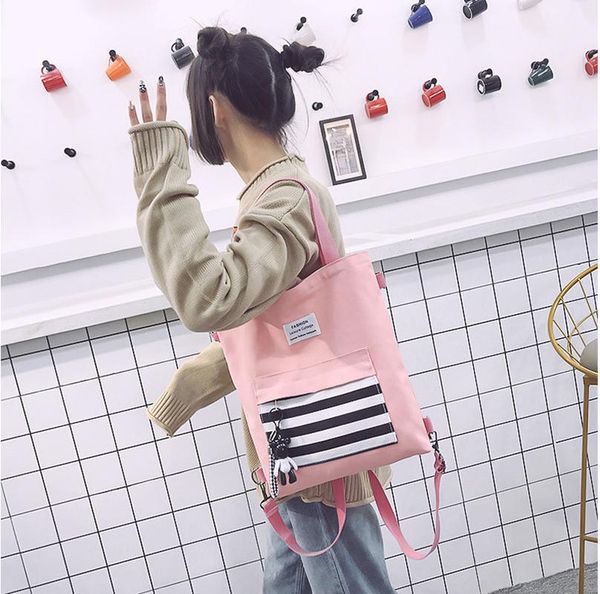 

fashion ms. large-capacity tote bag multifunctional check bag ms. one shoulder student canvas