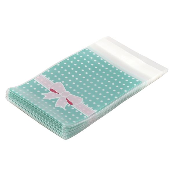 

50 in 1 pouch point blue bowtie bag for candy sweet cookie, Blue;pink
