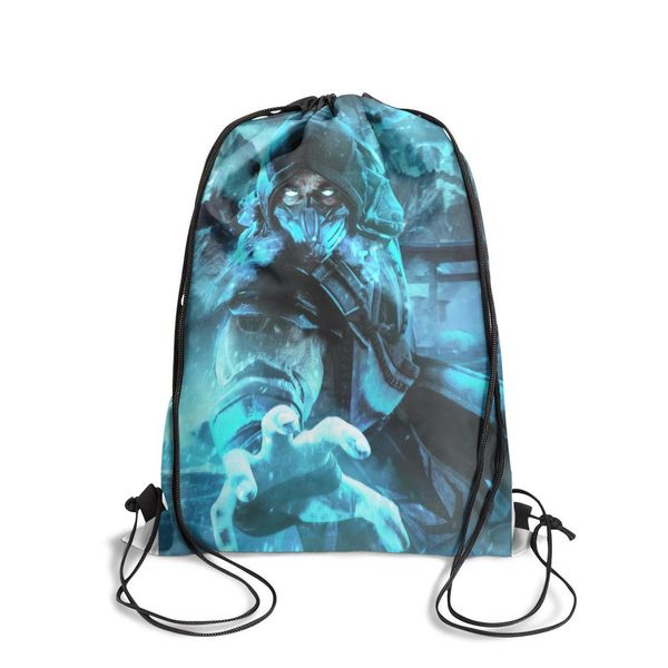 

mortal kombat sub zero attack fashion sack belt backpack,design limited edition suitable for school black raiden light blue blue-2 gary