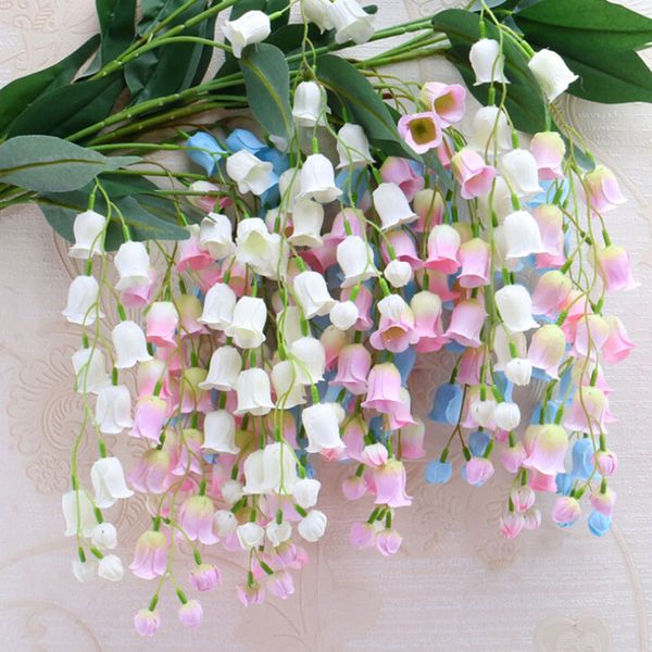 

4 forks 80cm artificial silk floral wisteria flower vines wedding decor campanula flower hanging rattan garland for home garden