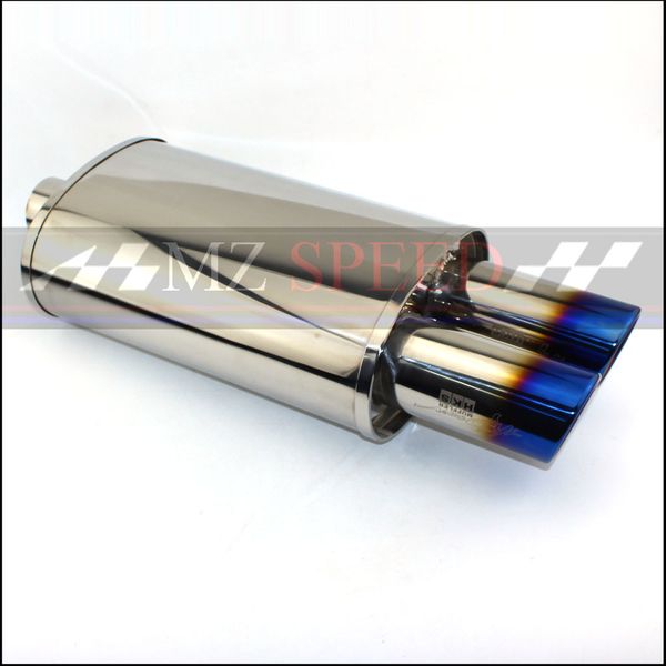 

car accessories exhaust pipe muffler polished stainless steel burned blue for - motor muffler