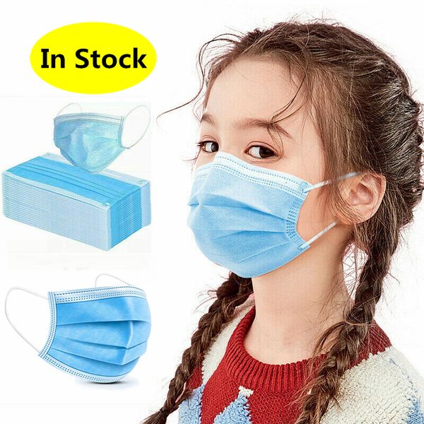 

kids mask disposable anti dust 3 layers face mouth mask facial dust-proof 3-ply children face masks non woven boy girl