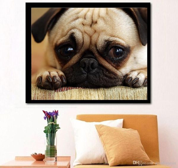 

home decoration painting 5ddiy cross embroidery sad puppy pug diamond painting living room room special purpose