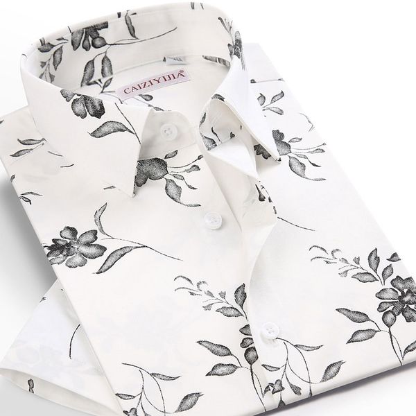 

men's casual shirts summer short sleeve shirt 97% cotton soft regular fit comfortable floral printed beach, White;black