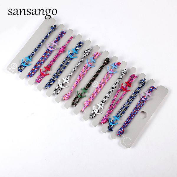 

12pcs/set bohemia elastic braided rope bracelet handmade charm bangles anchor weave infinity bracelet adjustable jewelry, Golden;silver