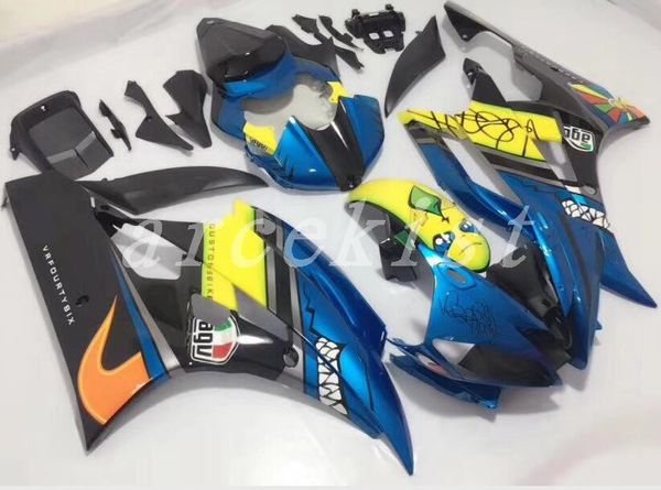 

new abs injection motorcycle fairings kits fit for yamaha yzf-r6 2006 2007 06 07 r6 custom yellow blue light