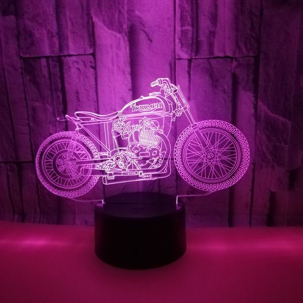 

внешняя торговля новый шаблон мотоцикла красочные постепенное изменение сенсорный пульт дистанционного управления 3d маленький ночник led 3d