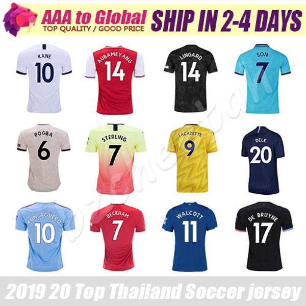 

club soccer jersey 19 20 thailand quality kun aguero vardy rashford mane aubameyang giroud sterling soccer jersey football shirts