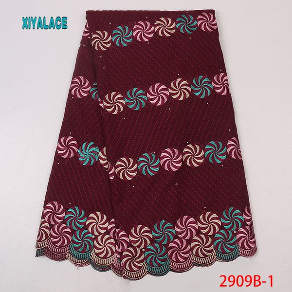 

2020 новый африканский высокое качество платье ткань, нигериец вышивка печататься швейцария кружевная ткань 100% хлопок ya2909b-1, Pink;blue