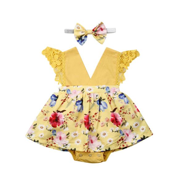 

cute newborn baby girl lace princess dress flower dress clothes headband, Blue
