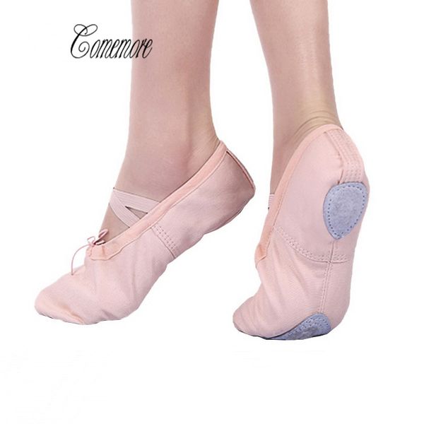 

leather/cloth indoor exercising shoes pink yoga practice slippers gym children canvas ballet dance shoes girls woman kids