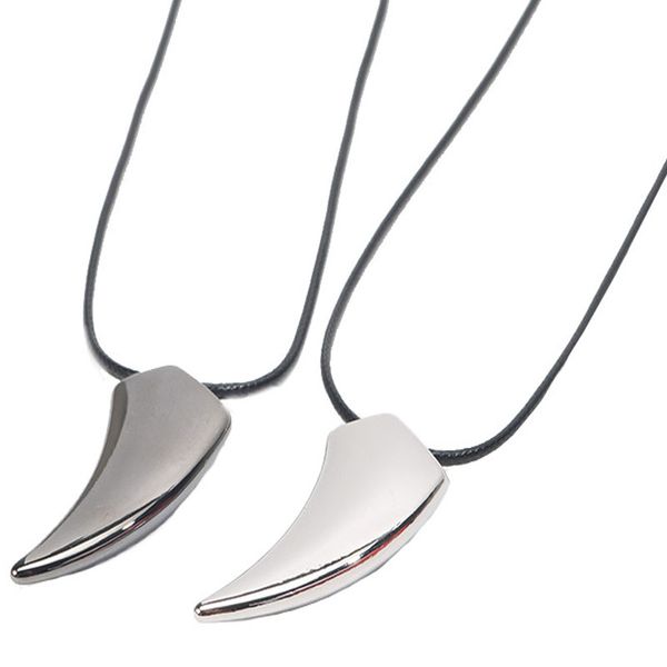 

fashion men stainless steel wolf tooth spike pendant necklace personality male necklace jewelry wholesale boyfriend gift, Silver