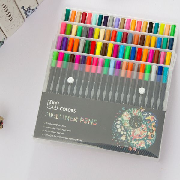 

0.4 mm 80 colors fineliner pens water based assorted ink arts drawing fiber pen