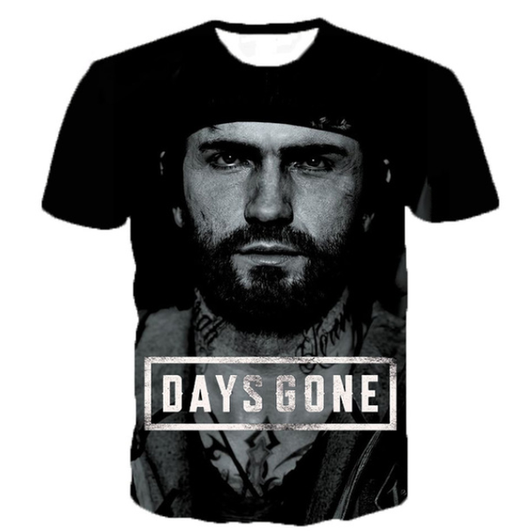 

2019 summer fashion casual game days gone t-shirts 3d print popular game days gone t-shirt men women hip hop k1153, White;black