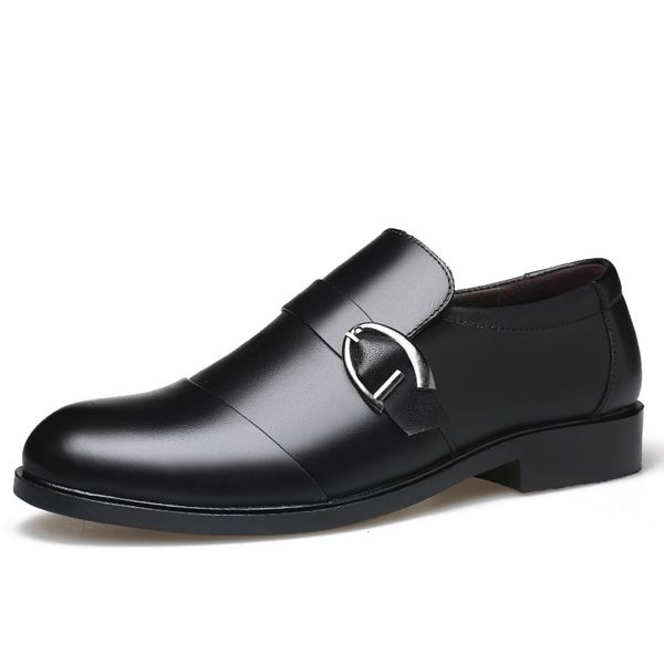 

39-44 genuine leather men oxfords spring and autumn summer dress shoes for male wedding party footwear flats business shoes, Black