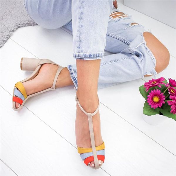 

vertvie high heel shoes summer woman sandals pointed mouth sandals woman buckle women pu sandalias mujer, Black
