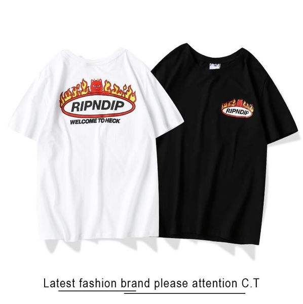 

20ss / ripdip мужчины роскошь tshirts итальянская звезда дизайнер 1 тенниску платформа бренда летом печати тенниски пара тройка винтажные ту, White;black