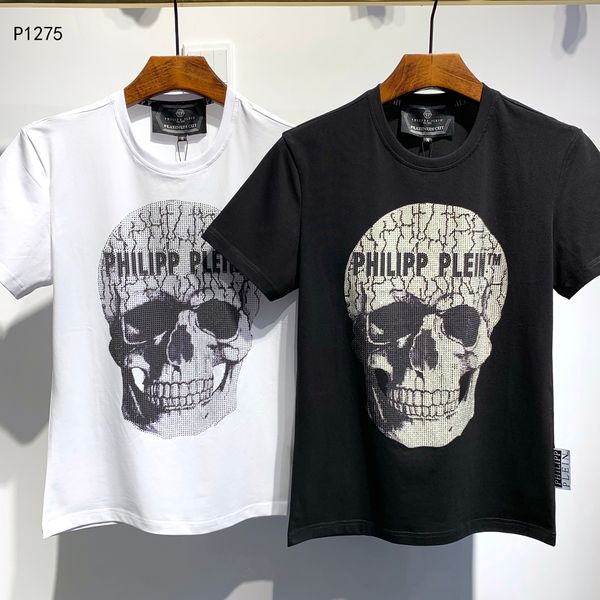 

pp philip plain brand mens designer t shirts firmata uomo fashion luxury designer t shirt summer homme mens skull tshirt tee 1275, White