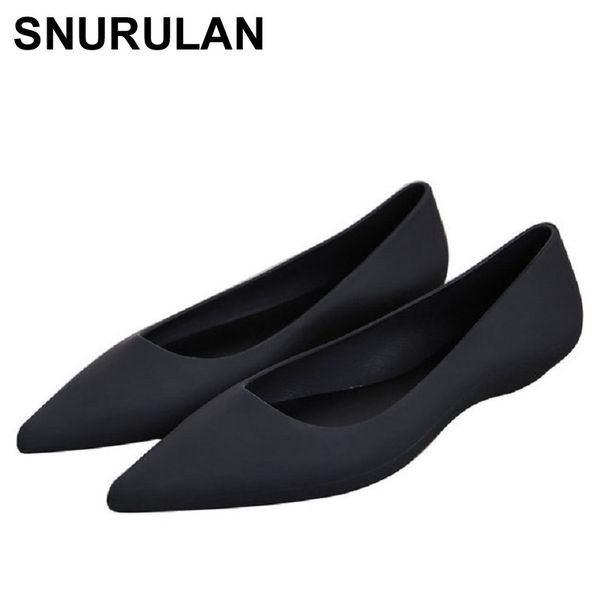 

snurulan 2020 summer jelly shoes beach soft sand brief sandals flat heel pointed toe lace up women spring flats rain shoes size, Black