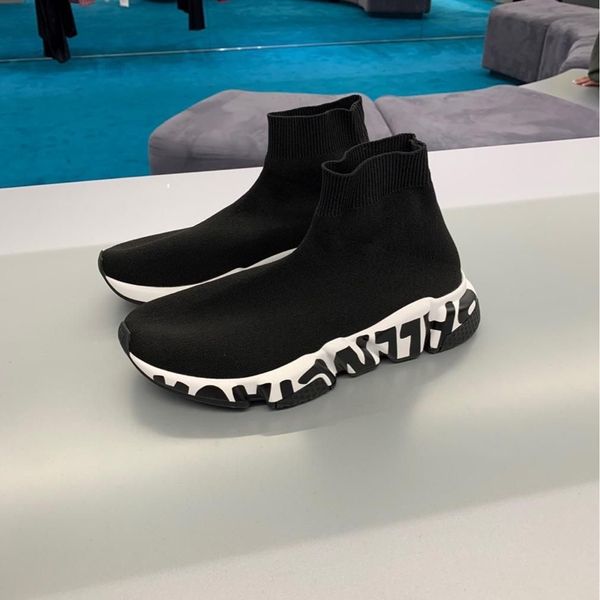 

brand sock shoe mens womens speed trainers sneakers fashion knit mesh slip-on air shoes ultra light bottom runners boot ck00, Black