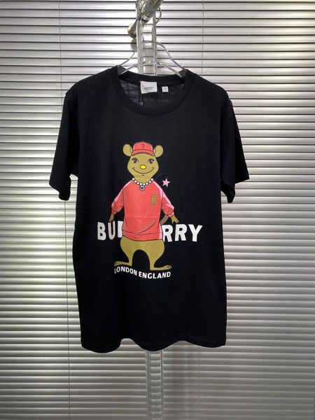 

2020 british latest spring and summer mouse letter printing t-shirt luxury men's designer casual fashion breathable cotton tee, White;black